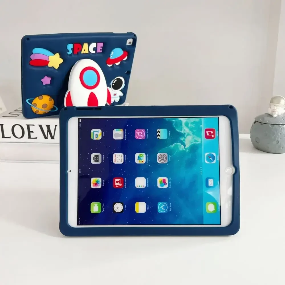 Case voor iPad Pro 11 10e 10.2 9e 8e 7e generatie Leuke cover voor iPad 9.7 6e 5e Air 2 1 mini 7 6 5 4 3 2 1 met Rocket Stand