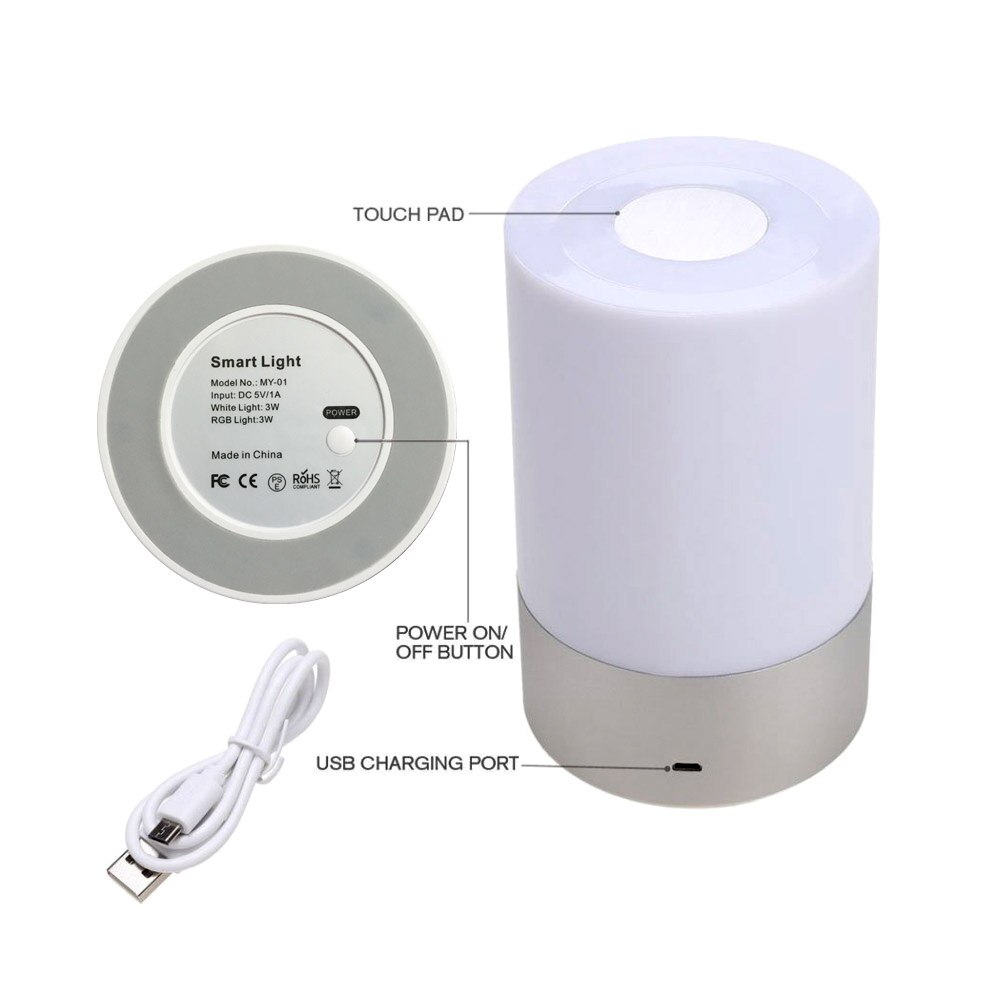 MANBUY LED Cilinder Dimbare Atmoshere Touch Senor Controle Lezen Camping Lantaarns Valentine Romantische Sfeer Kleurverloop
