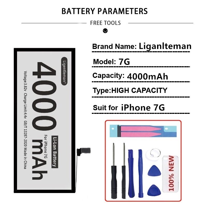 Real Capacity Replacement Battery For Apple IPhone 6 7 8 Plus XR XS MAX Batterie Lithium Phone Battery For iPhone 5 5S 5SE 6S X: For iPhone 7