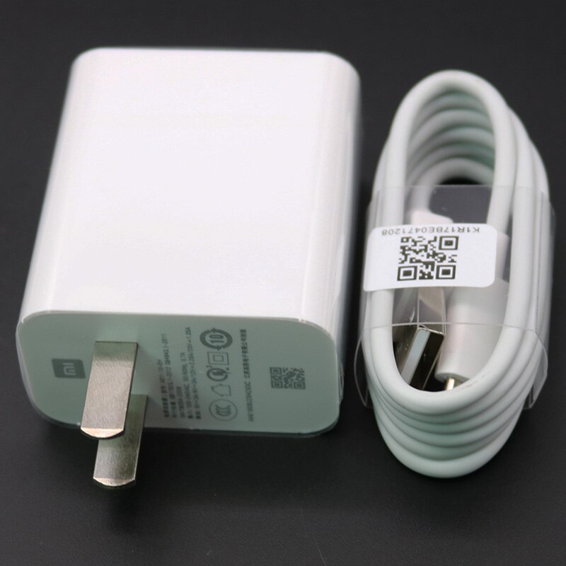 Original Xiaomi MDY-10-EL 27W cargador rápido carga turbo de la UE QC 4,0 adaptador para Mi9 9se 9T Nota 10 Redmi note 8T K20 K30 Pro: US charger cable