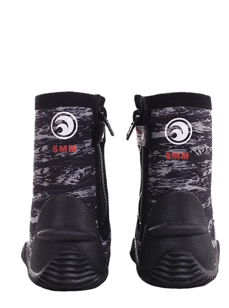 5MM Neopreen Duiklaarzen Water Schoenen Vulcanisatie Winter Koud Proof Hoge Bovenste Warme Vinnen Onderwatervissers Schoenen
