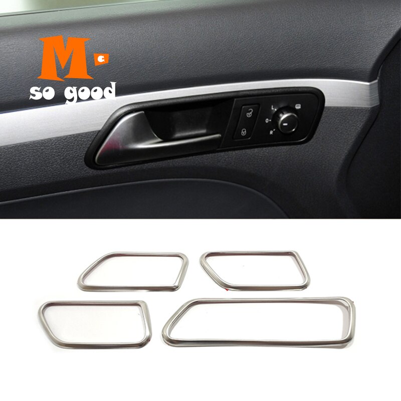 De acero inoxidable para VW Volkswagen Touran 2005-13 14 coche apoyabrazos puerta interior protector de cuencos moldura de cubierta de Marco ACCESORIOS 4 Uds