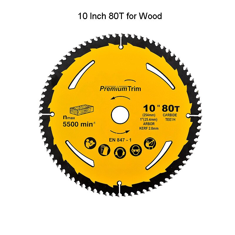 10in Gehrung Sah Hohe Präzision 45 Grad Metall Schneiden Maschine Gürtel Typ Kreissäge Für Holz Aluminium Metall Schneiden: 1 Stck 80T Holz