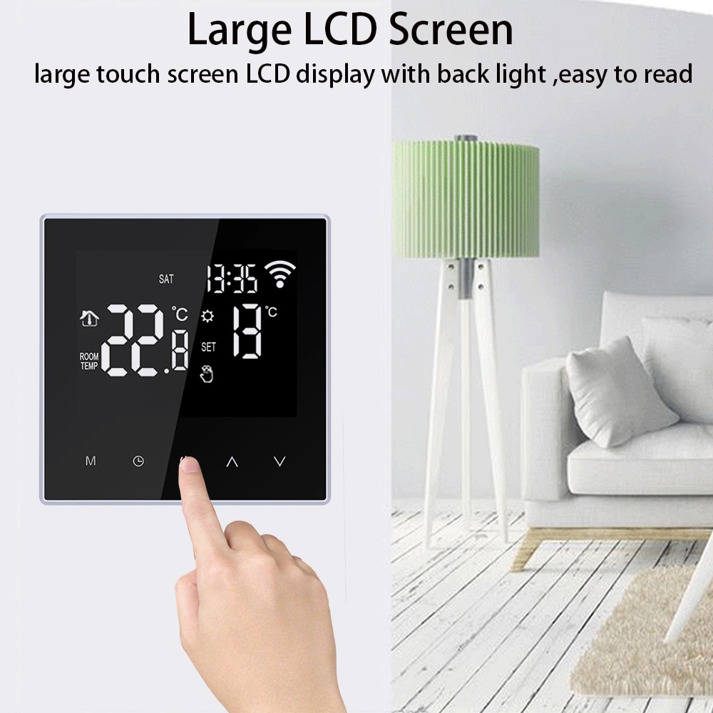 Beok Smart Home, Casa Intelligente Wifi Termostato Per acqua A Pavimento Regolatore di Temperatura di Riscaldamento di Controllo di Potenza di Lavoro Con Alexa Tuya Google