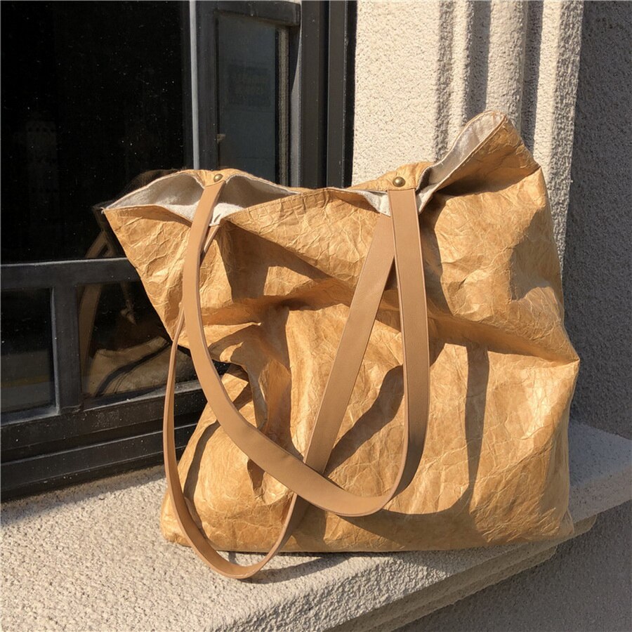 Tæller insekter klassisk beundre Dupont papir tote taske enkelt skulder håndtaske vaskbar tyvek kraft papir  indkøbspose med bomuld hør for – Grandado