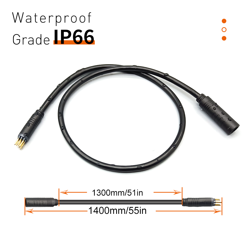 Cavo di prolunga per conversione motore hub Connettore impermeabile a 9 pin 36V 48V 52V 250W-1200W Cavo di conversione motore per bici elettrica