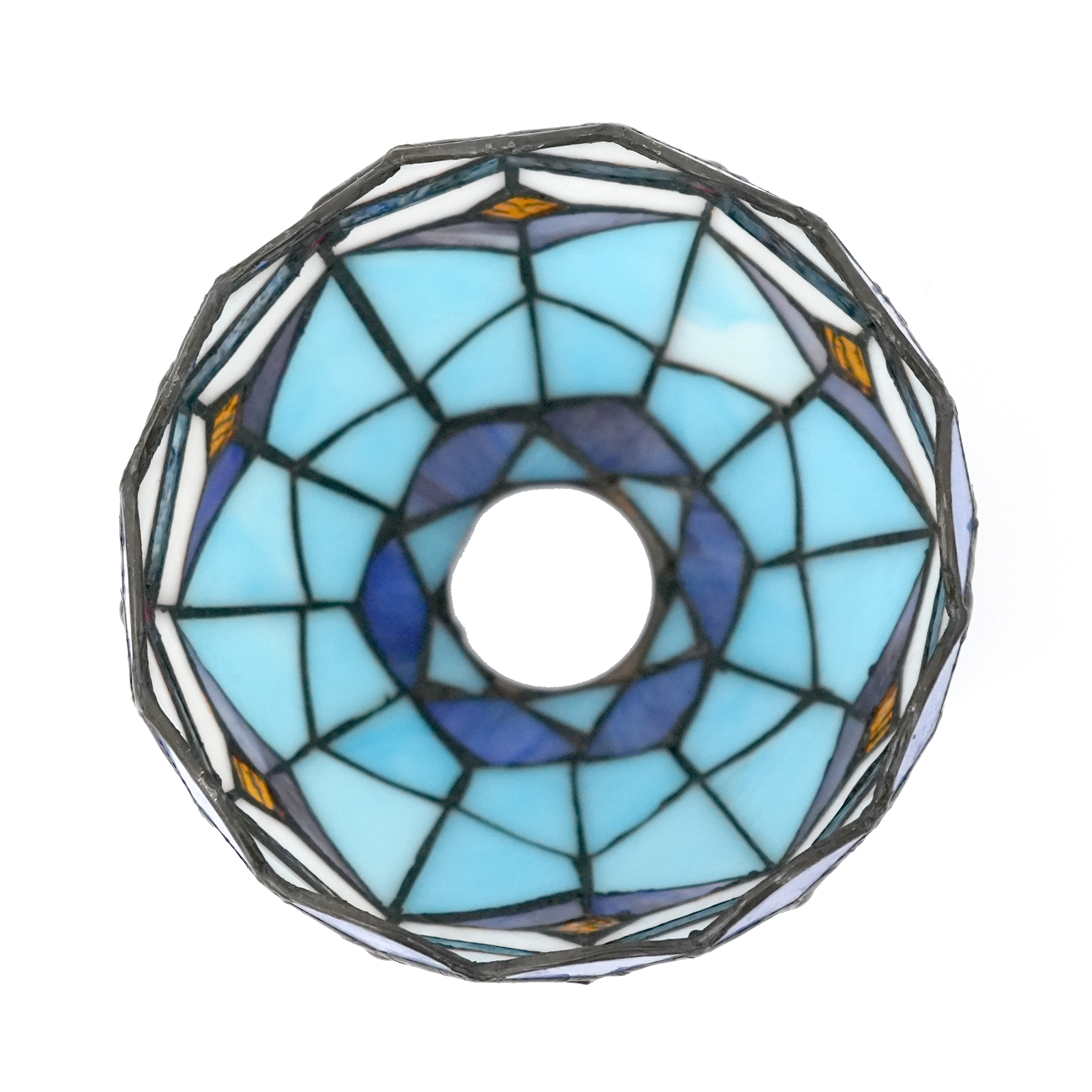 Mediterranean style glass fan lamp, wall lamp, chandelier replacement lampshade 6 inch stained glass single lampshade