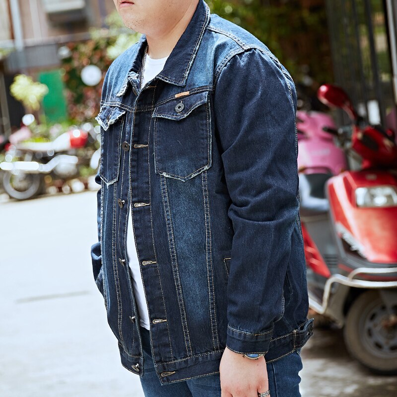 6XL 7XL 8XL Me Slim Denim Jackets Hip Hop Streetwear Solid Male Cotton Motorcycle Jeans Jacket coats Plus Size
