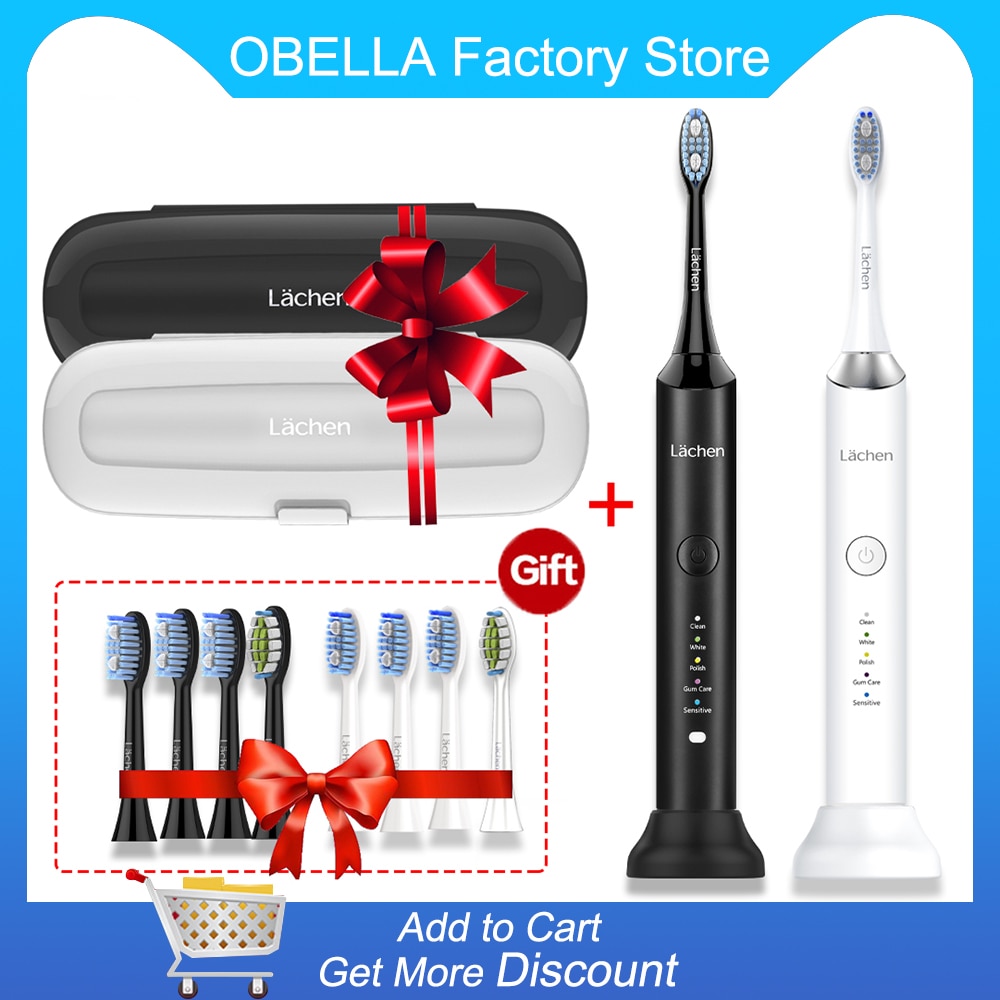 Double Sonic Electric Toothbrush H9 Adult Timer 5 Mode Rechargeable Tooth 10 Replacement Brush Heads 2 Travle Case toothbrush