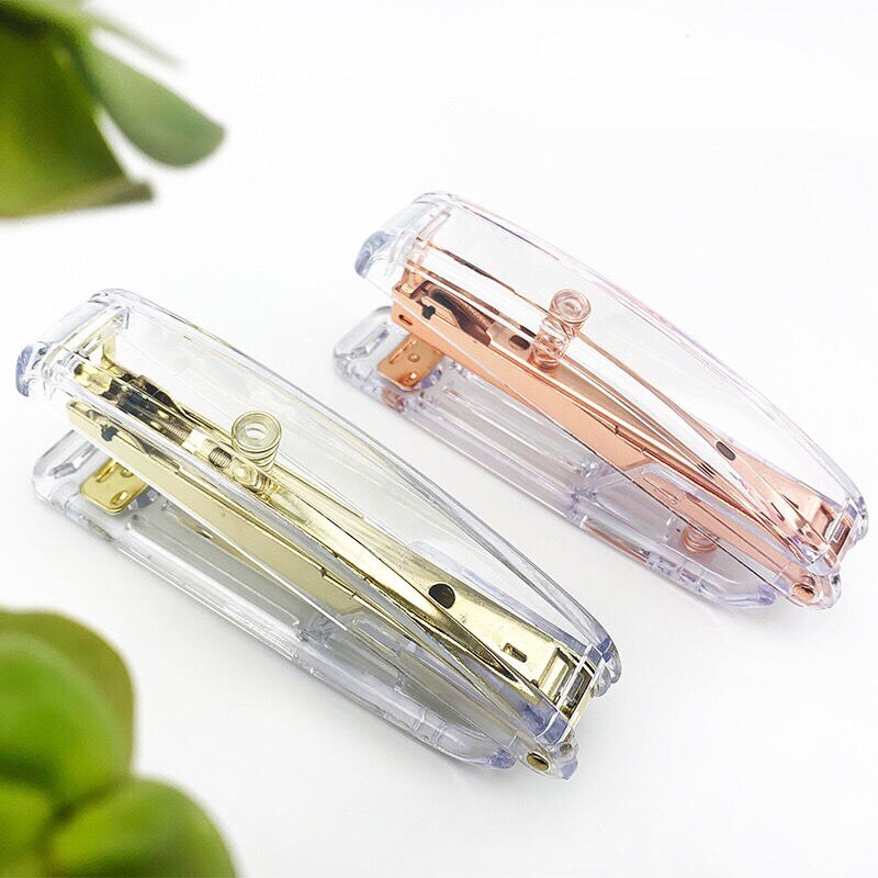 Rose Gold Stapler Edition Metal Manual Staplers Office Accessories School Stationery Supplies