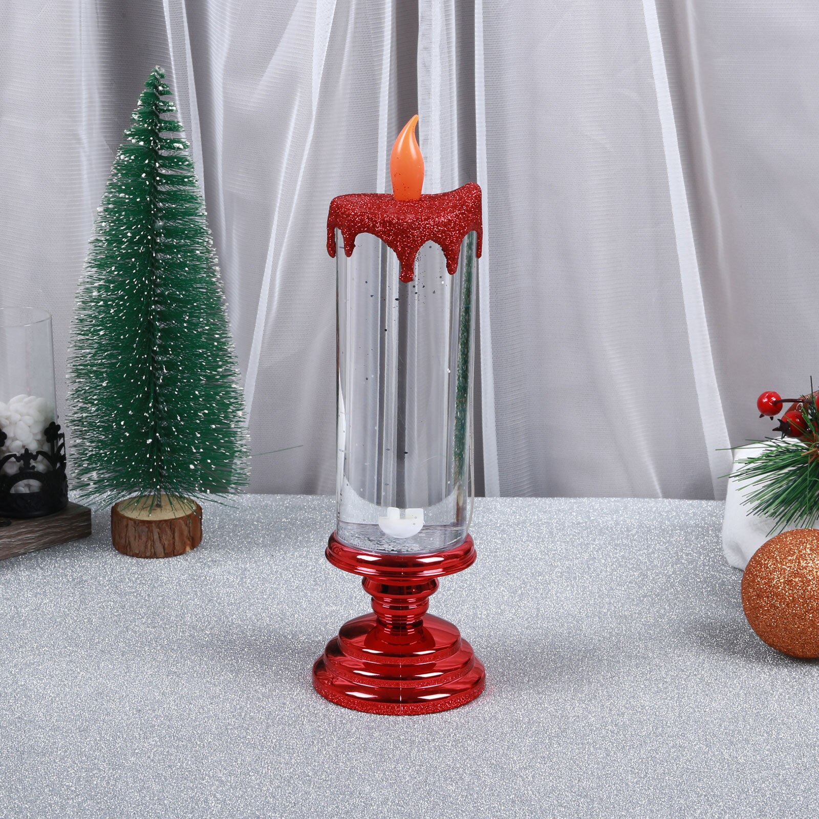 300ml Led Candles Rotating Color Changing Glitter Led Candles Flameles Romantic Crystal Candle Light Home Party Decoration#T2: D