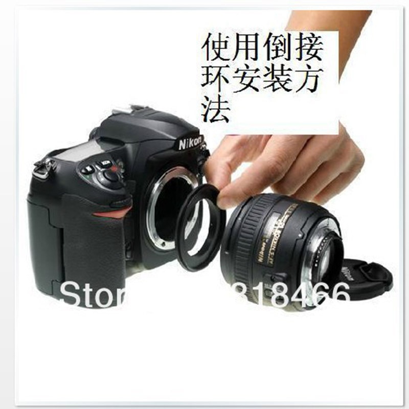 Reverse ring 52mm Macro Reverse lens Adapter Ring AI-52 voor NIKON Mount voor D3100 D7100 D7000 D5100 D5000 18-55mm 50 f1.8 LENS
