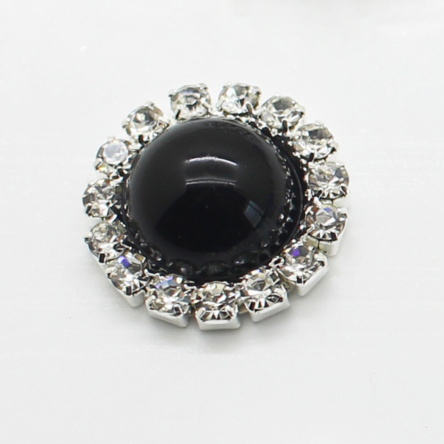 estilo, 10 Uds., cuentas brillantes de 15mm, accesorios redondos de joyería Diy, placa de diamantes de imitación, accesorios de ropa para invitación de boda: Naranja