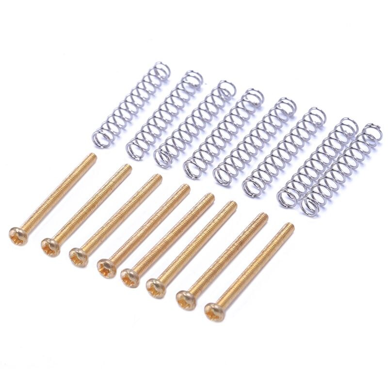 Xsxs --8 stk  m2.5 x 32mm elektriske gitar humbucker pickuper juster høyde skrue og fjær - tonehøyde 0.4mm: måke