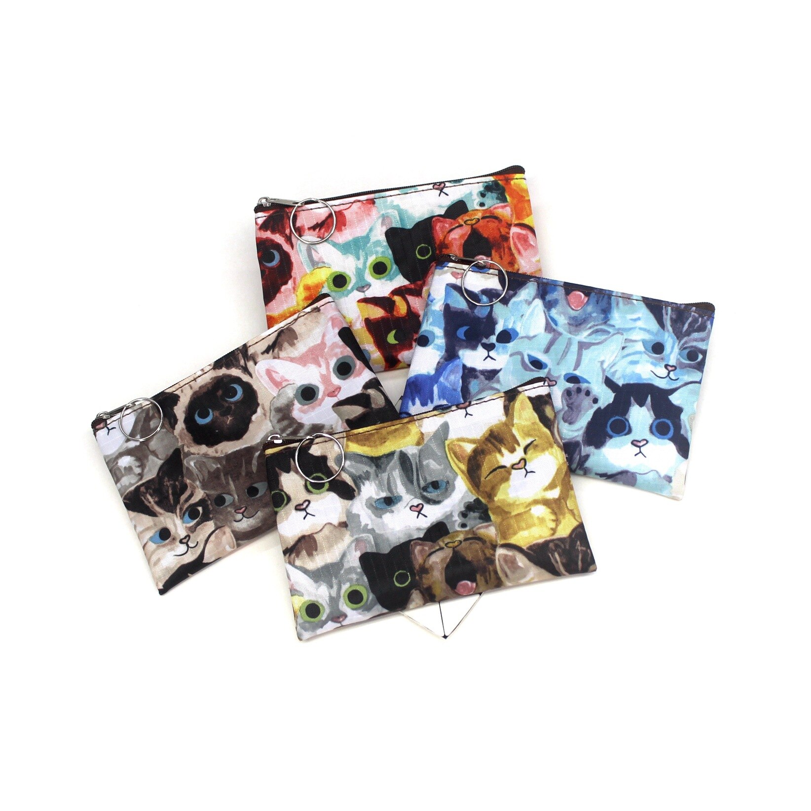 Monedero con estampado de gato para niñas pequeñas, monederos Vintage para mujer, billeteras cero, bolso de mano, monedero para mujer