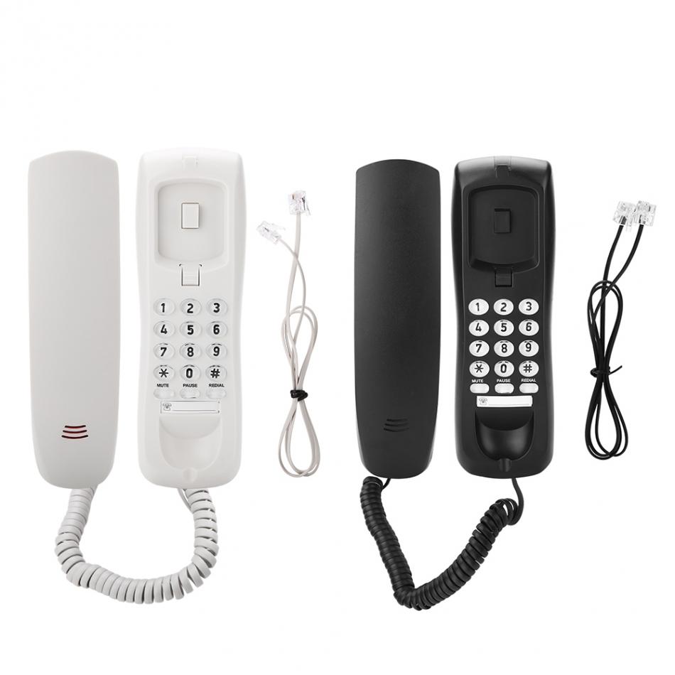 casa Hotel cablata Telefono Telefon con muto Ricomposizione Pausa mini Telefono Comodino lampada Da Parete Batteria di Estensione di Rete Fissa Telefono Nero Bianco