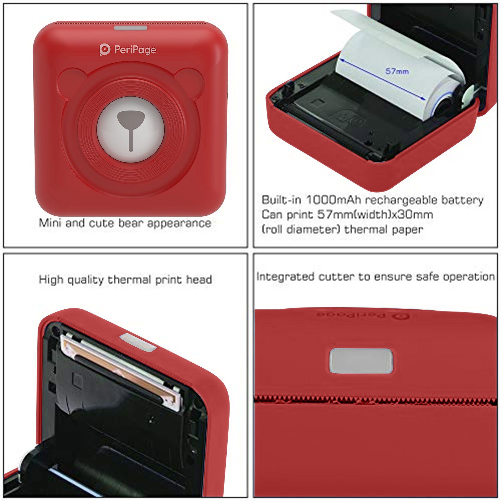 Portable Thermal Bluetooth Printer Mini Photo Pictures Printer For Mobile Android Ios Phone 58mm Pocket Machine Printers