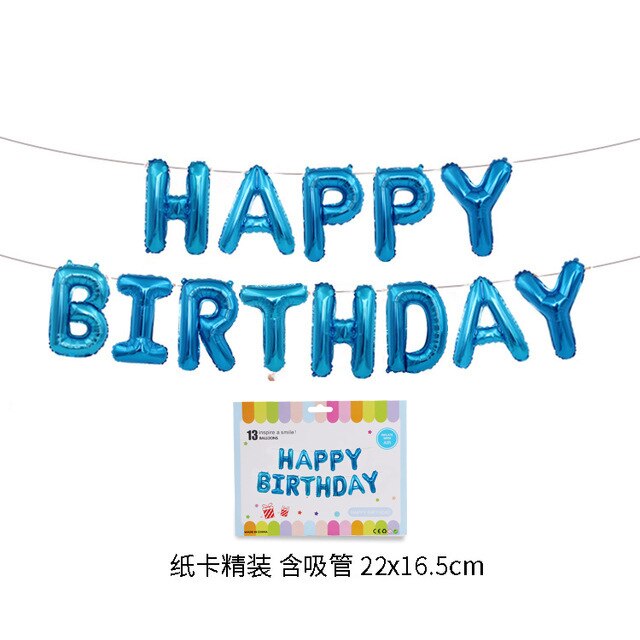 16 Inch Rose Gold Happy Birthday Letter Balloons Wedding Balloon Birthday Party Deco Kid Adult Name Aluminium Foil Balloons: 12