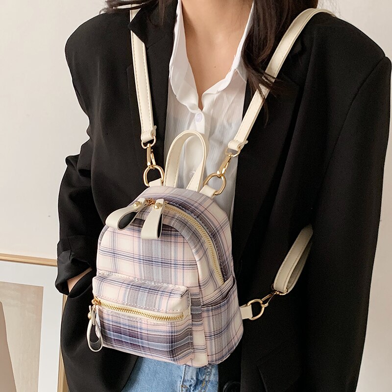 SEETIC Leather Mini Backpack Multi-Function Shoulder Bag Women Backpack Female Anti-Theft Backpack For Teenager Girls