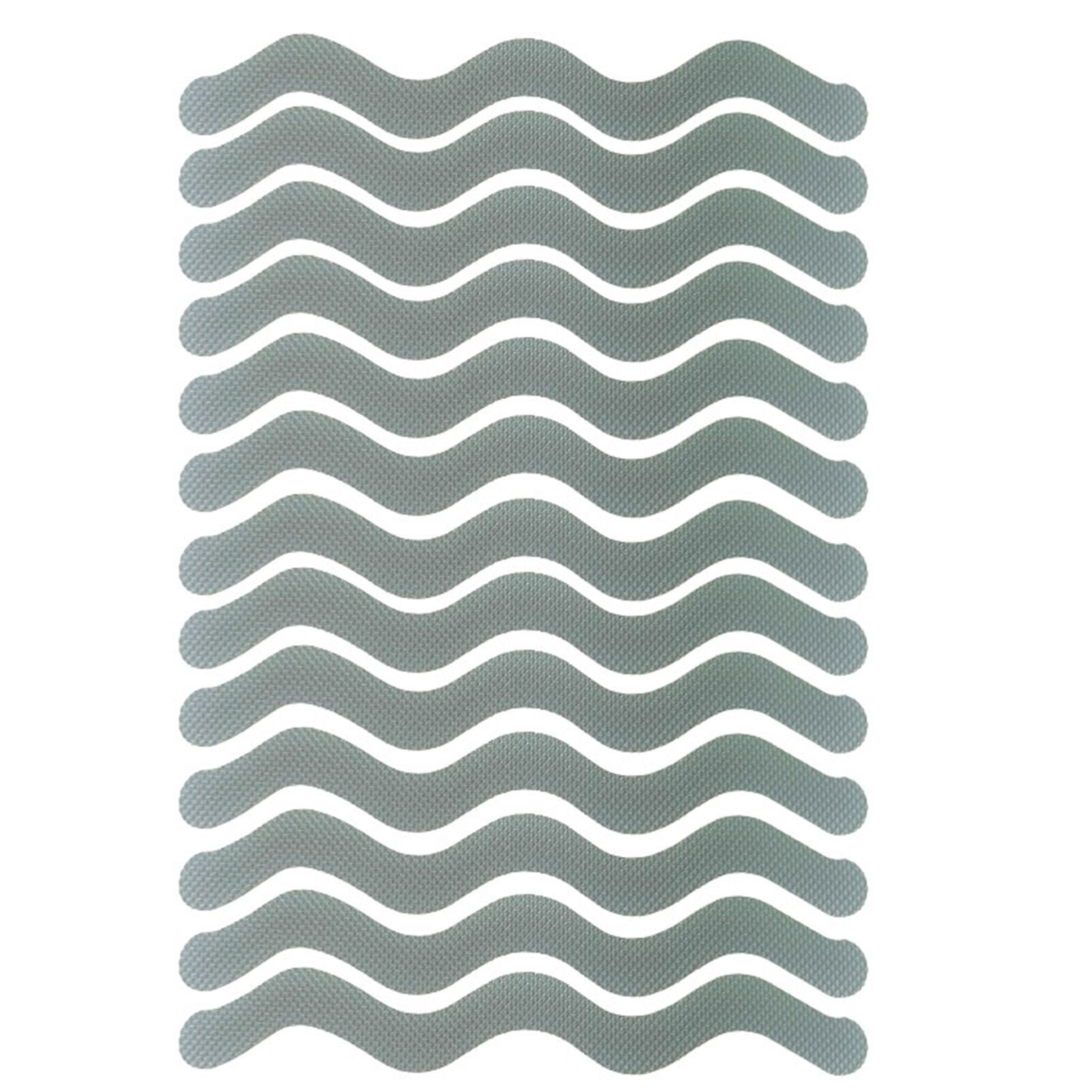 24Pcs S Wave-shaped Non-slip Strip Crushed Stone Texture Safety Transparent Bathroom Accessory: Gray
