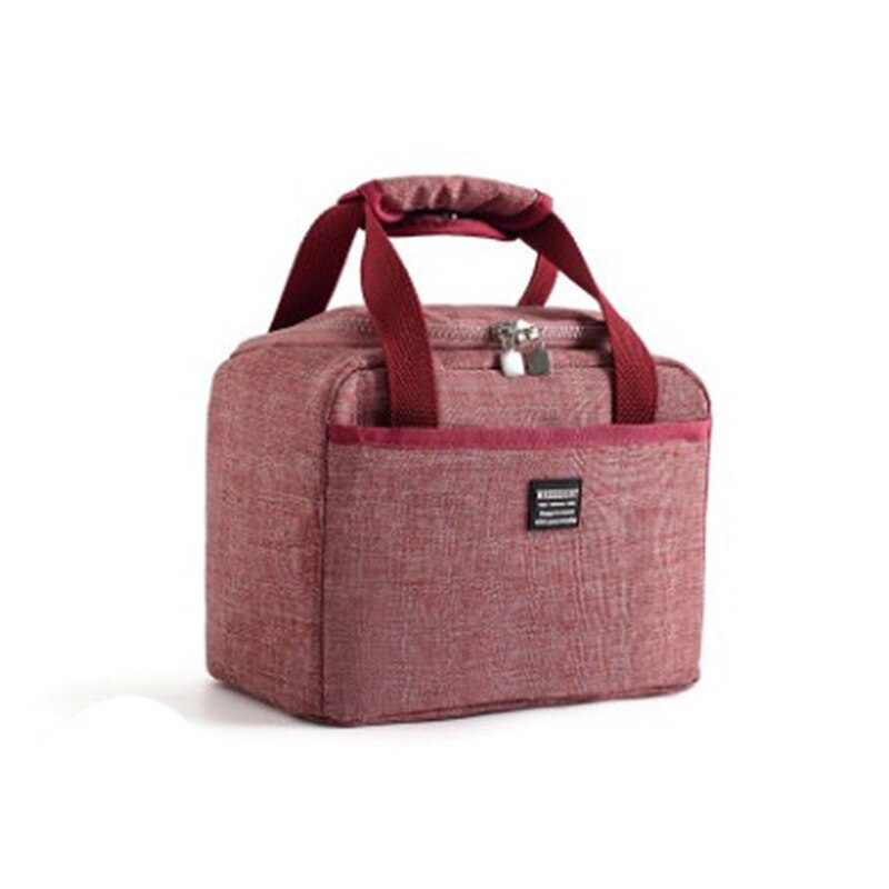 Mittagessen Tasche Neue Kind Frauen Männer Thermische Isolierung Wasserdichte Tragbare Picknick Isolierte Lebensmittel Lagerung Box Tote Mittagessen Tasche: wine red