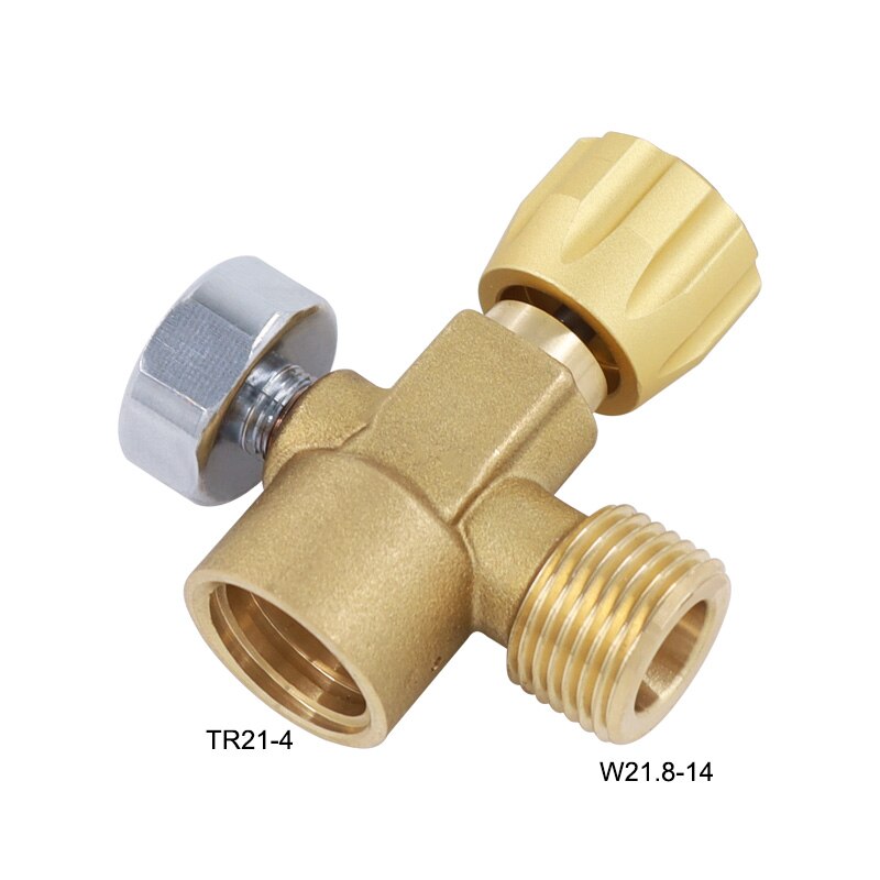 Hpat Upgrade Messing Refill Adapter Connector Gas Regulator Din 477 / W21.8-14 Of CGA320 Voor Soda Maker Co2 Tank: W21.8 14 thread