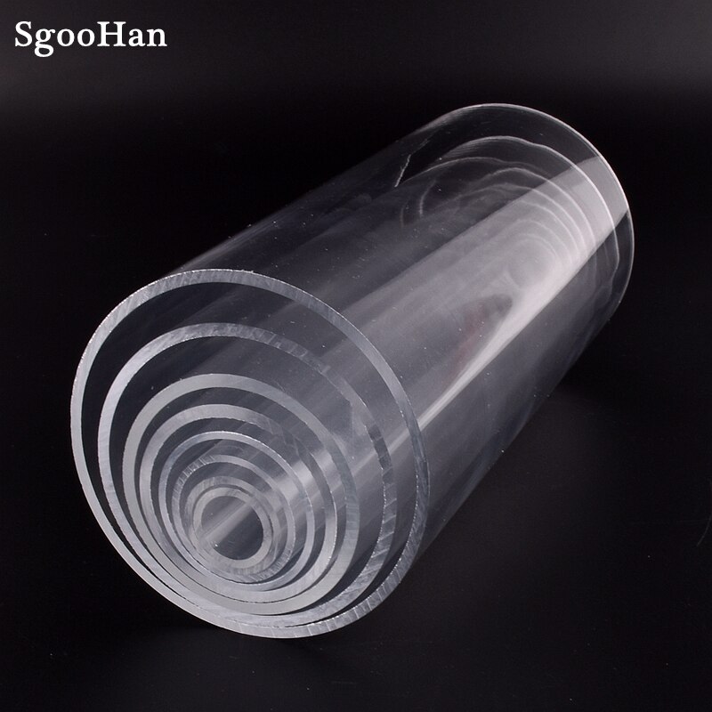 Diámetro exterior 16 ~ 75mm Tubo acrílico transparente acuario pecera plexiglás tubería de suministro de agua accesorios de riego de jardín 32cm de largo
