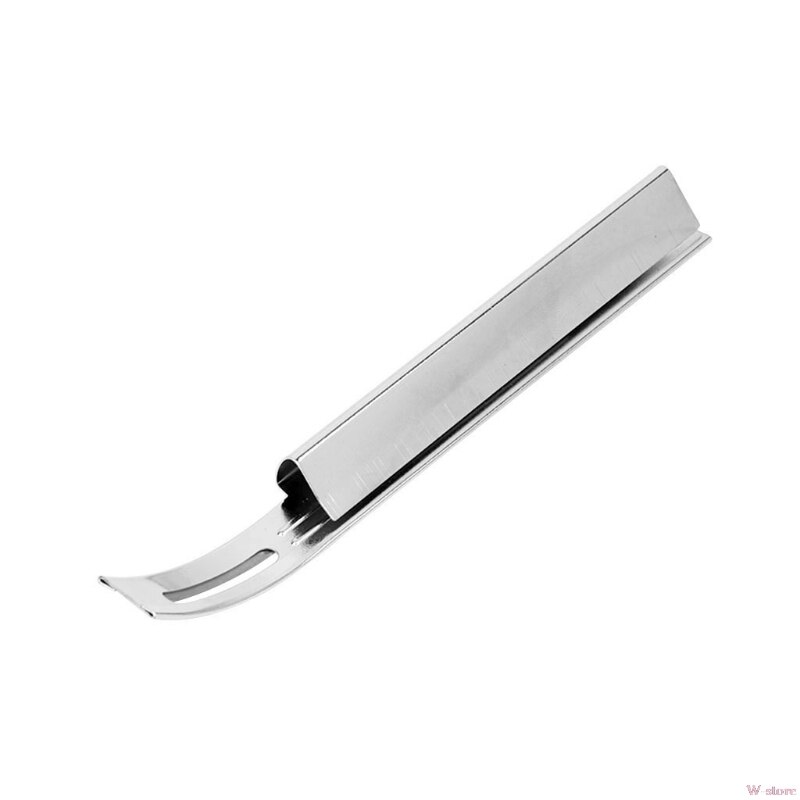 Gjør-det-selv håndlagde lærverktøy rustfritt stål tynning skiving kniv grøft spade: Sølv