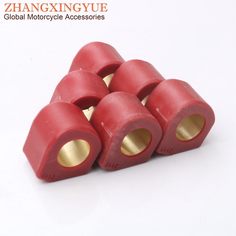6pc rendimiento variador pesos para rodillos 9 gramos 11,5 gramos 13gram 14gram 21x17mm para Piaggio Beverly Carnaby 200 250 hexagonal GTX 180