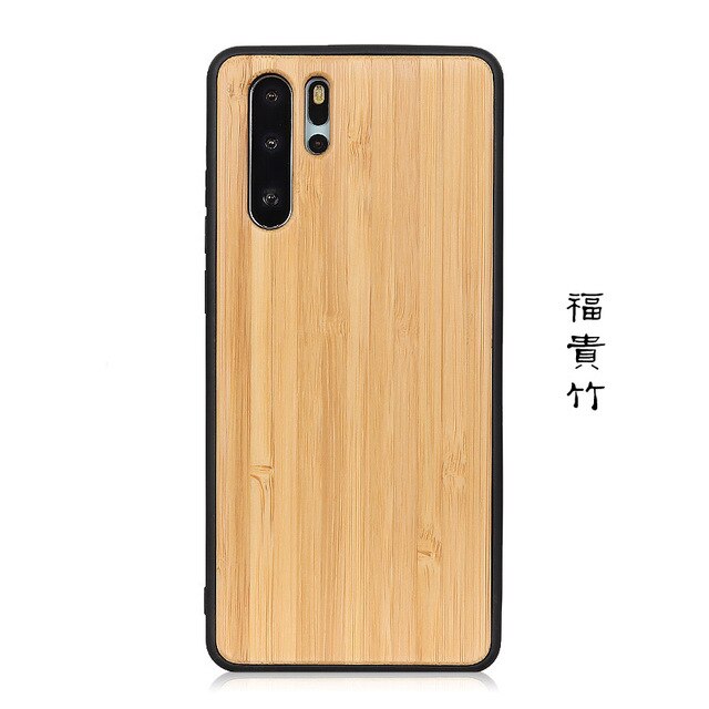 100% Natural Green Bamboo Wooden Hard Phone Cover For Huawei P30 Pro / P30 P40 Real Walnut Rosewood Cherry Wood Skin Cases: For Huawei P40 / Bamboo