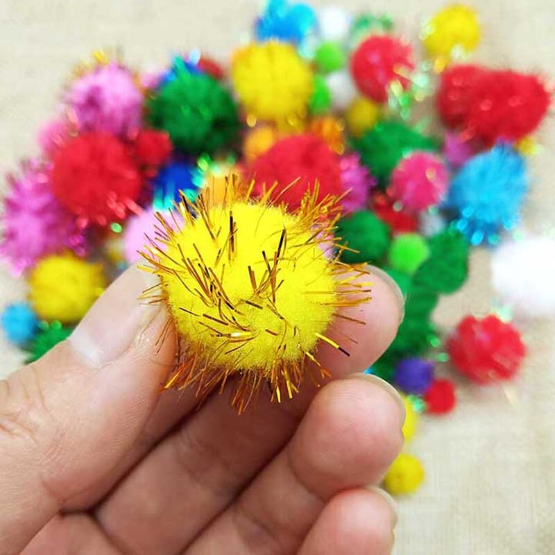144pcs ongeveer 10mm Pluizige Zachte Pom Poms Pompoms ballen Handgemaakte Bruiloft Decor Voor DIY Kinderen Speelgoed Craft Supplies materialen YJ0702