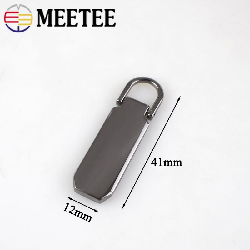 Meetee-tirette métallique détachable 5 pièces | Pour curseurs à fermeture éclair, languette, kit de réparation, bricolage, sacs à couture, tailleur de bagages
