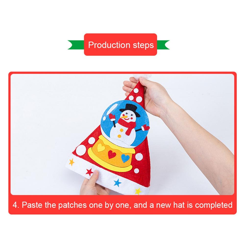 Christmas Hat DIY Kit Cute Christmas Hat Diy Handmade Interactive Production Family Christmas Activity Toys Various Patterns
