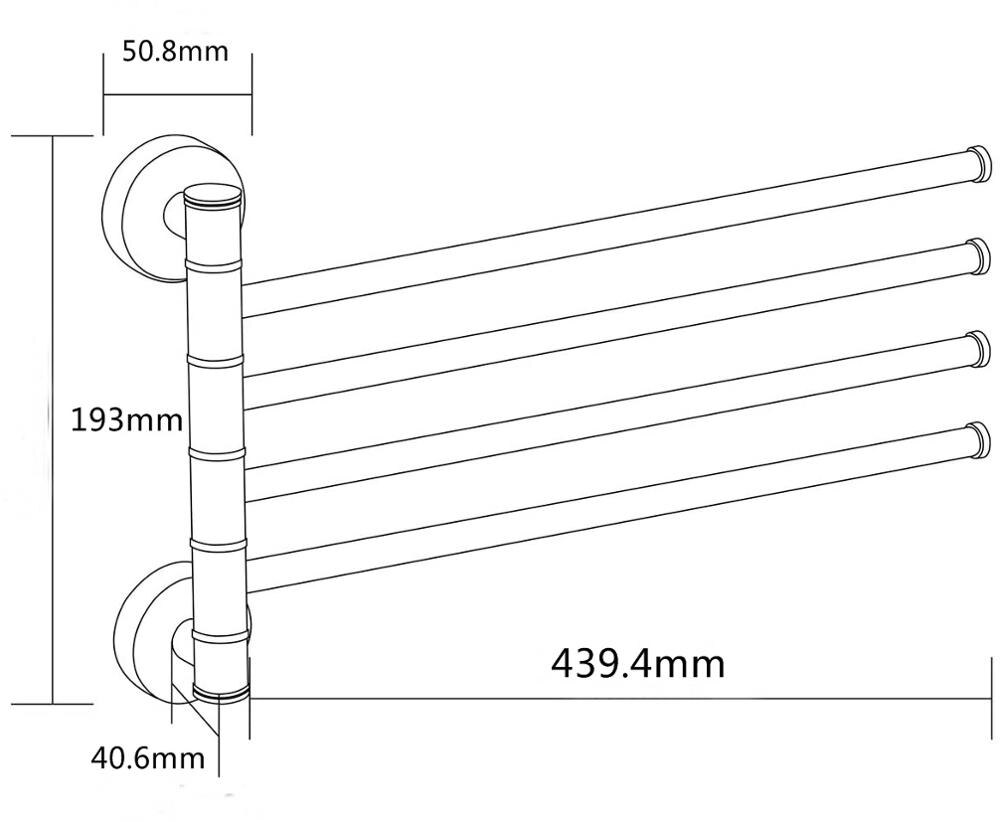 Swivel Handdoek Bar Beweegbare Dubbele Handdoek Rails Chrome Gepolijst Matt Rubber Zwart Badkamer Accessoires