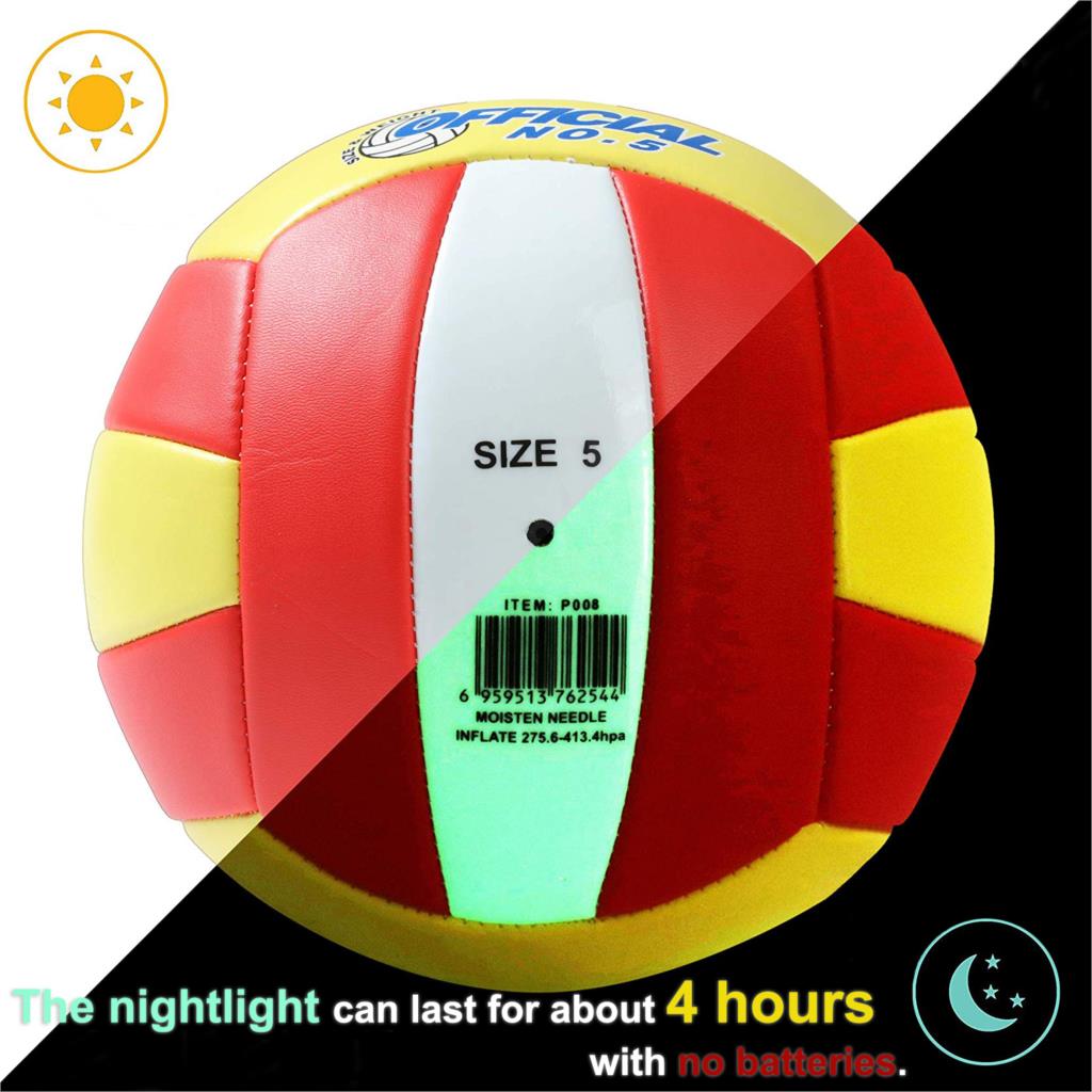 5# Luminous Beach Volleyball Volley Ball Glow upNight Light Game Train Match Luminescence Children Women Men Outdoor Iutdoor