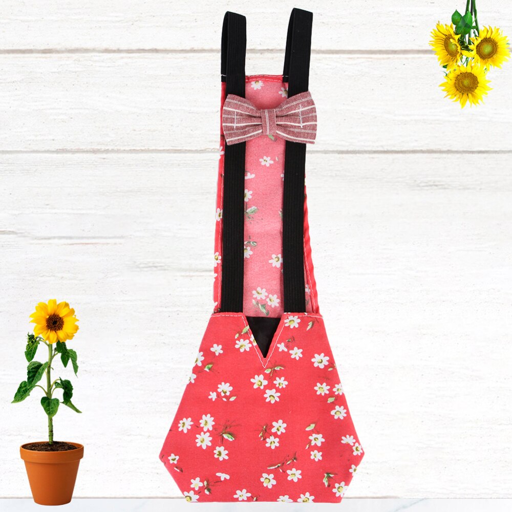 Pañal de pato y pollo para mascotas, ropa lavable de ganso y aves de corral, de lazo anudado con banda elástica, ropa divertida de ganso (roja): Red / L