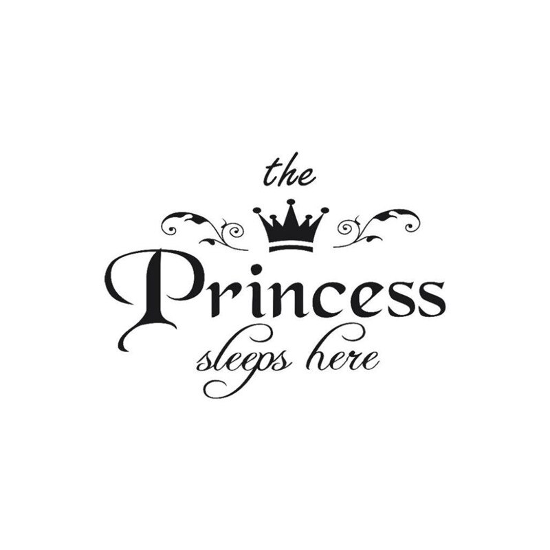 Crown Brief Meisje Muurstickers Diy Prinses Muurschildering Sticker Voor Kinderen Kamers Babykamer Dorm Decoratie