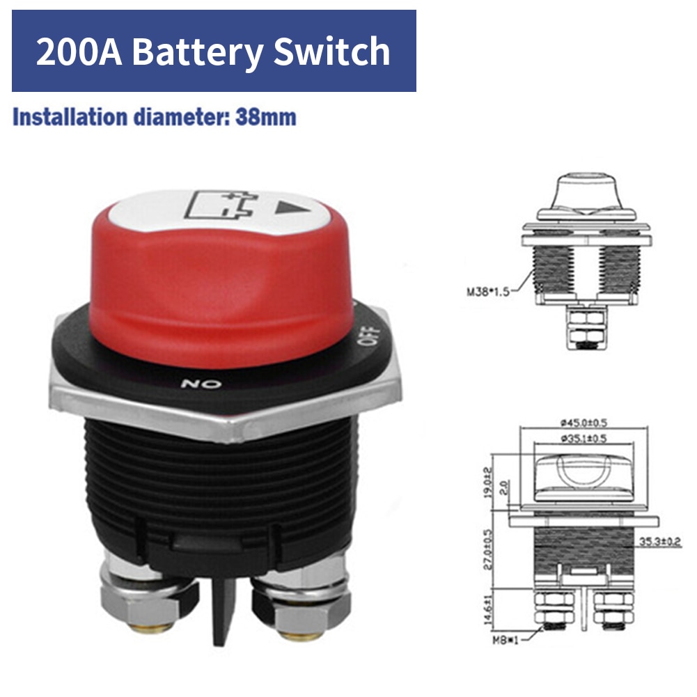 Dc 32V 50A 100A 200A Auto Batterij Schakelaar Disconnecter Power Cut Schakelaar Voor Auto Motor Vrachtwagen Boot Camper Off-Road Voertuig