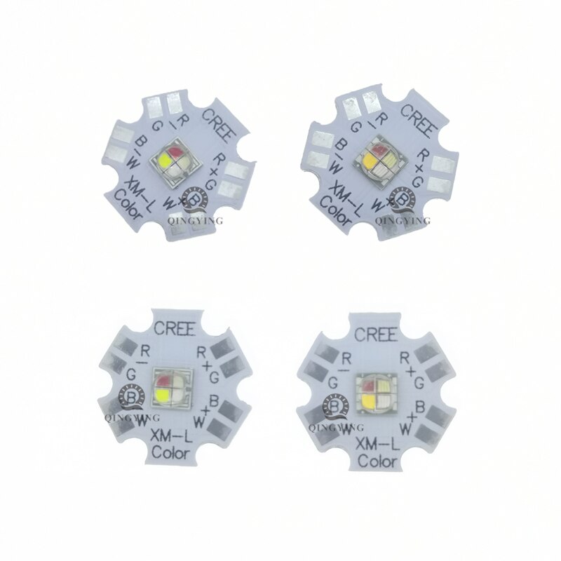 5Pcs 10W Cree Xlamp Xm-L Xml Rgbw Rgb Wit Of Rgb Warm Witte Kleur High Power Led Emitter 4 Chip Met 20Mm Ster Pcb Heatsink