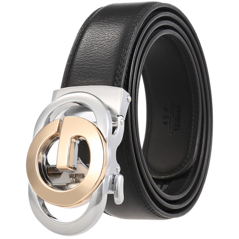 Gesp G Riem Mannelijke Automatische Gesp Ratchet Riem Pu Lederen Riemen Voor Mannen: Black2 / 110 CM