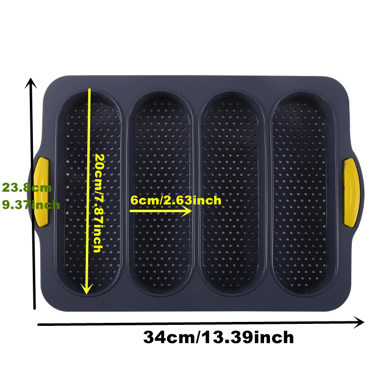 Hamburger Bun Mold Non-Stick Food Grade Silicone Bread Loaf Pan Baguette Pan French Bread Baking Forms Burger Buns Sandwich Tray: VIOLET/紫罗兰