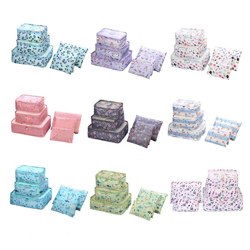 6P/ Oxford Cloth Travel Mesh Bag In Bag Luggage Organizer Packing Cube Organiser for Clothing