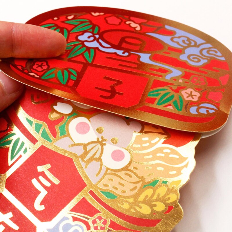 1 Pack 3 Pcs China Bamboo Dumplings steamer Cartoon Animal Red Envelope Rat Year Red Packet