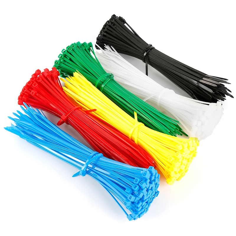 Self-locking Plastic Nylon Tie 100 PCS Black 150 Mm Cable Tie Fastening Ring Nylon Cable Tie Zip Wraps Strap Nylon Cable Tie Set
