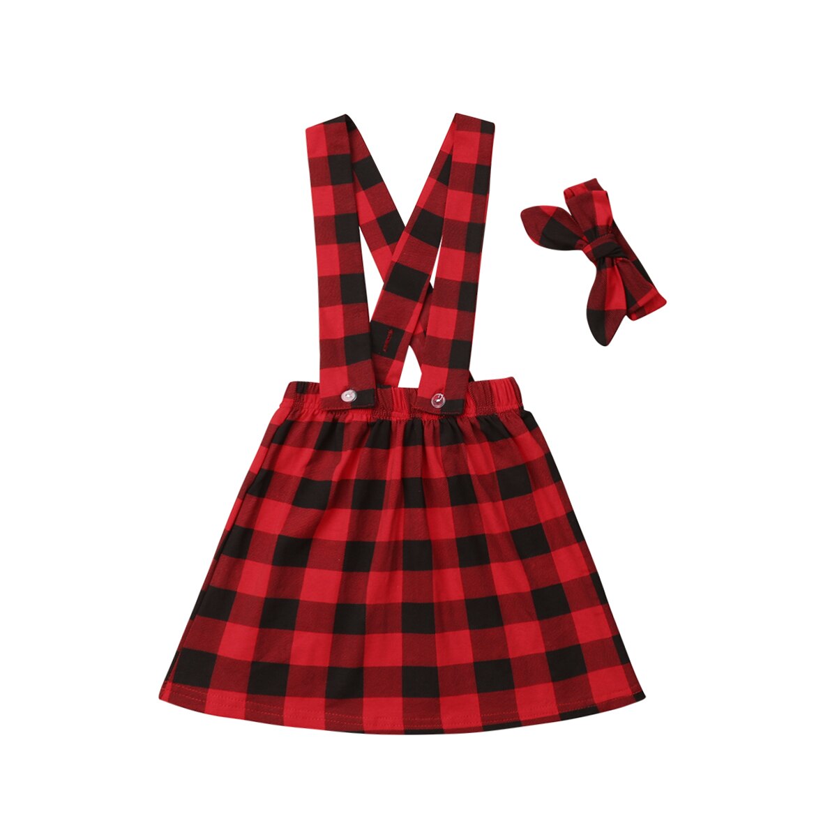 Plaid skirt overalls best sale