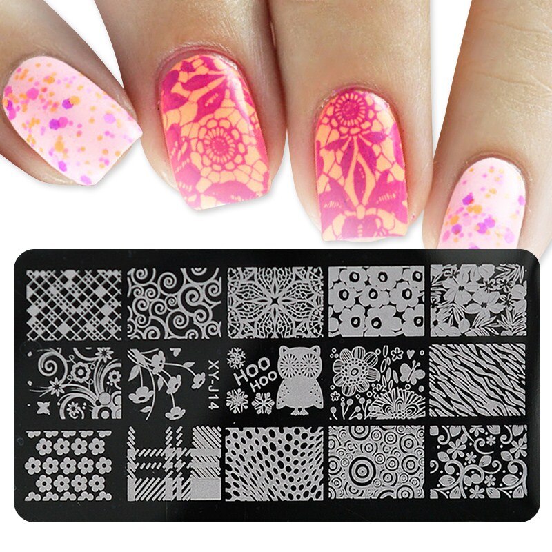 1 pièces lèvres/vague Nail Art estampage Image modèle plaque acier inoxydable bricolage timbre polonais impression pochoirs manucure outils LAXYJ10: XY-J14