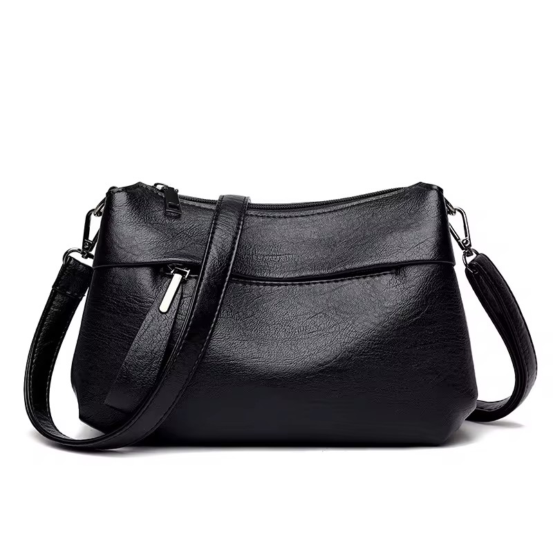 Damesschoudertas Mode-Sfeer Crossbody Messenger-Tas Voor Dames Met Grote Capaciteit, Zachte Leren Tas Voor Moederhandtas