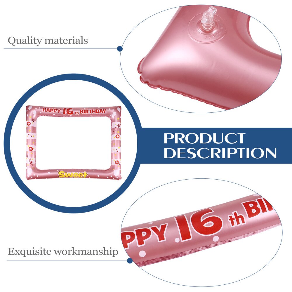 Cadre Photo gonflable en PVC, 1 pièce, accessoires de fête pour anniversaire, fourniture pour les 18 ans