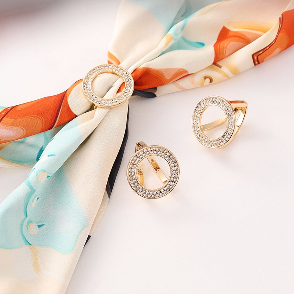 Broches écharpe en soie en métal strass, boucle châle anneau Clip écharpes attache accessoires vêtements