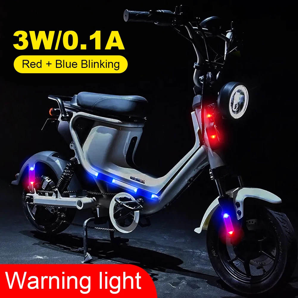 1-5 Stuks Auto Waarschuwingslampje Voor Fiets Motorfiets Scooters Solar Led Waarschuwt Licht Rood-Blauw Led Strobing Signaal Zonne-Energie Knipperlicht